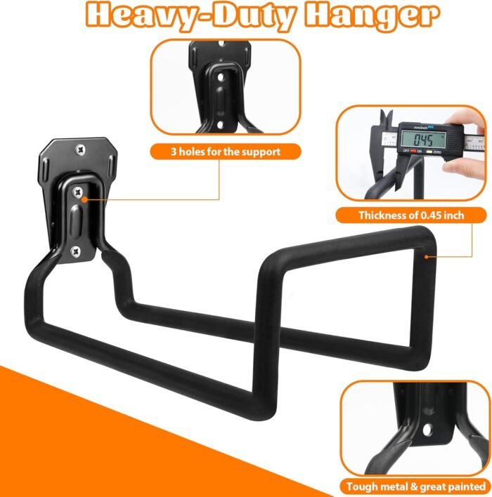 2pcs Garden Hose Holder Wall Mount - Metal Garden Hose Reel Sturdy Water Hose Holders for Outside Yard, Heavy Duty Hose Hanger for Water Hose Storage (2pcs Black) - Image 3