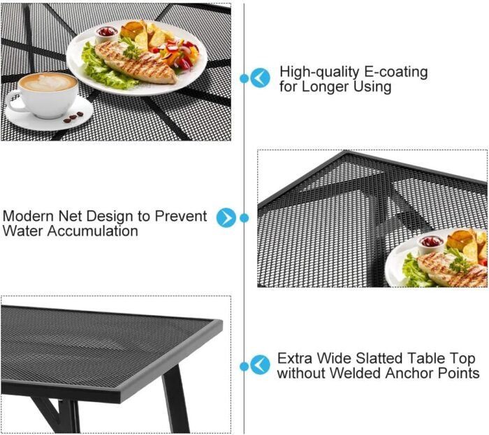 AECOJOY 5 Piece Outdoor Table and Chair, Patio Outdoor Dining Set with 1.73" Umbrella Hole, Patio Table and Chair Set of 4 for Garden,Bistro,Deck - Image 5