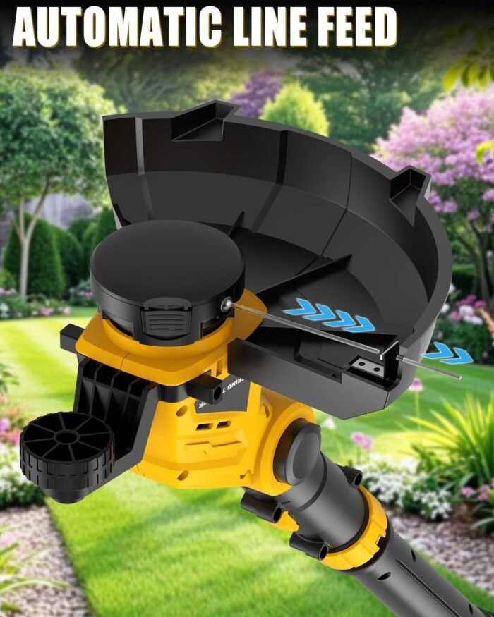 Houselife Cordless String Trimmer Compatible with Dewalt 20V Max Battery 3 in1 Weed Wacker with Auto Line Feed, 12" Electric Weed Eater/Edger Trimmer/Mower, String Trimmers for Lawn Garden(Tool Only) - Image 5