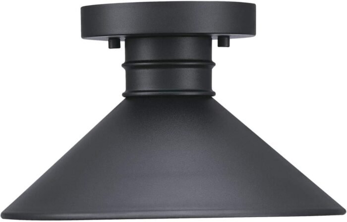Westinghouse 6112900 Watts Creek 11 Inch Rustic/Arts & Crafts One-Light Outdoor Semi Flush Mount Ceiling Light, Dark Sky Friendly, Textured Black Finish - Image 4