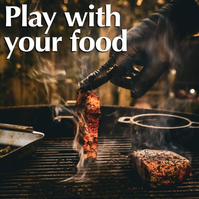 Grilling Glove Kit – 100 Black Nitrile Gloves – 4 Thick Cotton Liners – Disposable BBQ Gloves with Washable Heat-Resistant Liners – Replaceable Cover Oven Mitt for Barbecue and Smoking Meat - Image 6