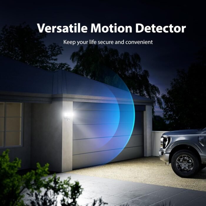 Onforu 65W LED Security Lights Motion Sensor Light Outdoor, 6500LM, 6500K, IP65 Waterproof, Flood Light Outdoor Motion Detector with Adjustable 3 Head, Hardwired Wall Light for Entryway, Yard, Garage - Image 4