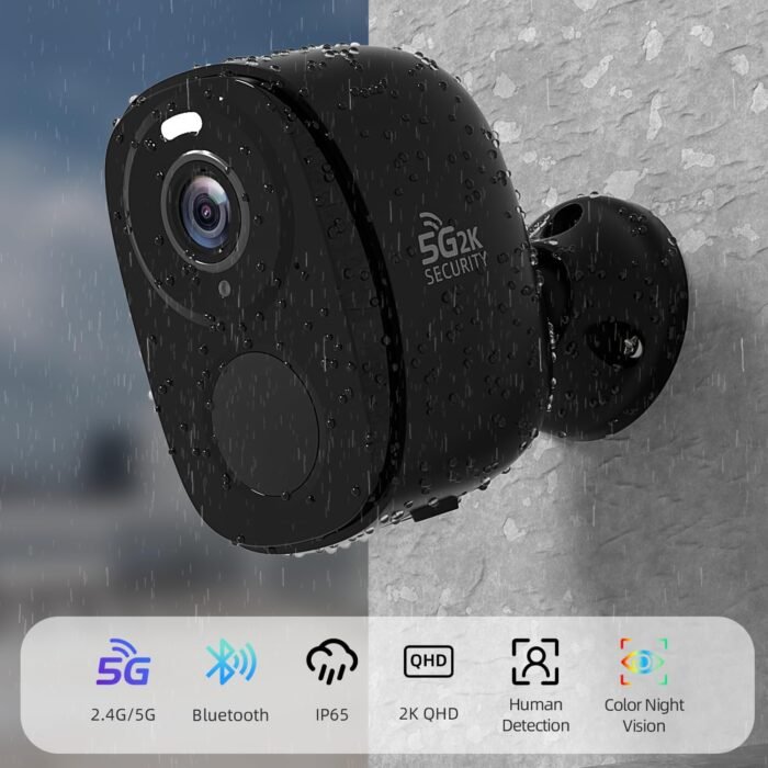 Rraycom 4Pack Security Cameras Wireless Outdoor, 5G/2.4GHz Battery Powered AI Motion Detection Siren Alarm WiFi Home Indoor Camera,2K Color Night Vision, 2-Way Talk, Waterproof, Works/Alexa, Cloud/SD - Image 2
