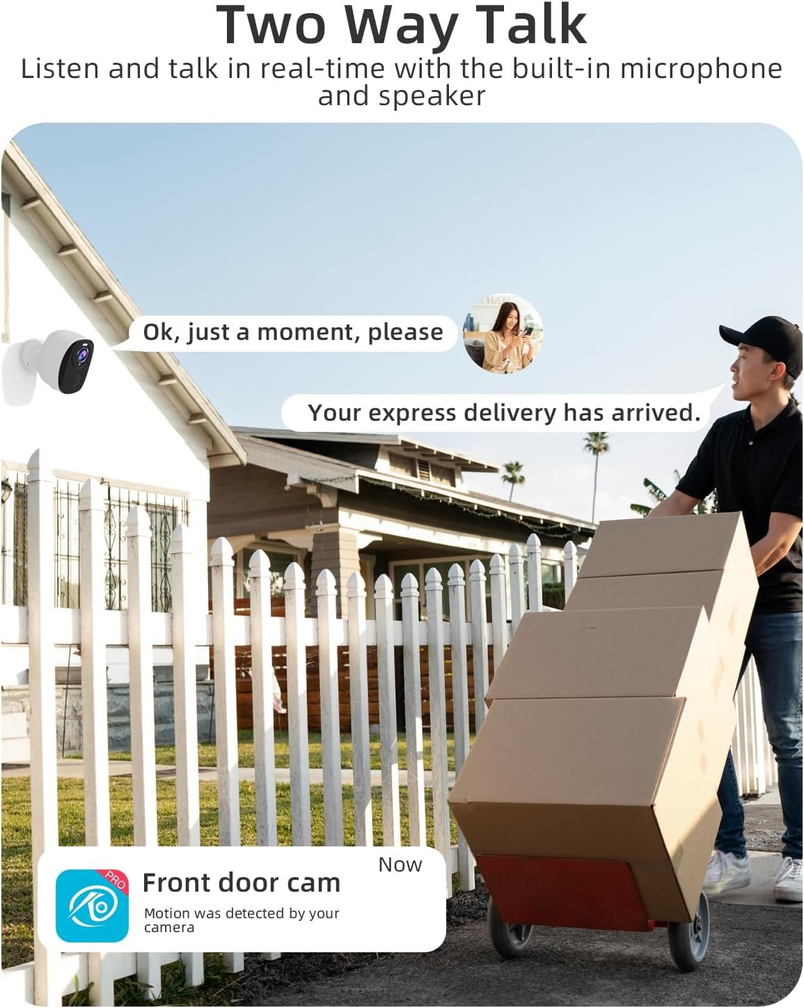 5G/2.4G Wifi Security Cameras Wireless Outdoor , 2K Battery Powered WiFi Cameras with AI Motion Detection Spotlight Siren,Color Night Vision, 2-Way Talk, Waterproof, Cloud/SD Storage, Works w/Alexa - Image 3