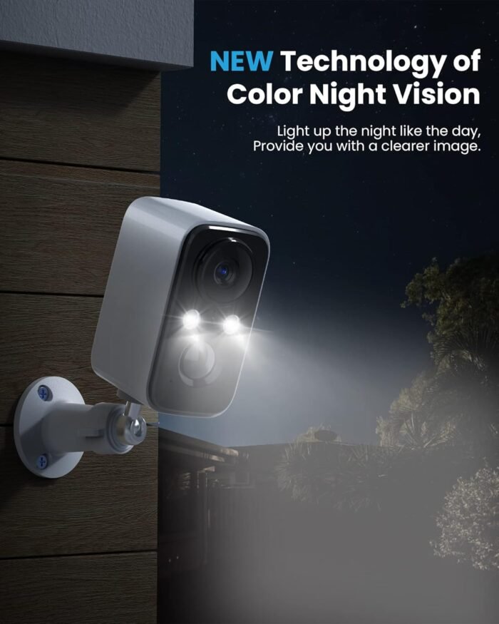FOAOOD Security Cameras Wireless Outdoor with Solar Panel Cameras for Home Security, Home Camera with Color Night Vision, PIR Human Detection, 2-Way Talk, IP66 Waterproof (2Packs-White) - Image 3