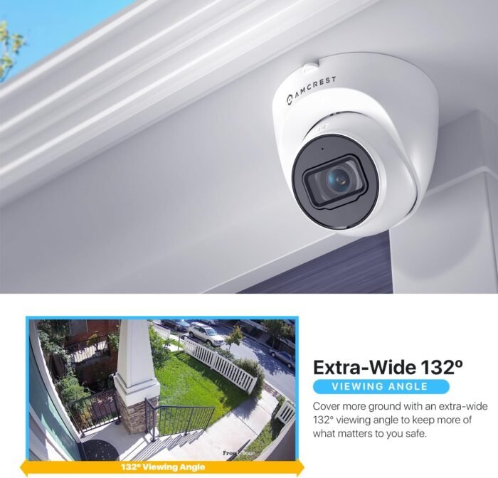 Amcrest 5MP Turret POE Camera, UltraHD Outdoor IP Camera POE with Mic/Audio, 5-Megapixel Security Surveillance Cameras, 98ft NightVision, 132° FOV, MicroSD (256GB), (IP5M-T1179EW-AI-V3) - Image 5