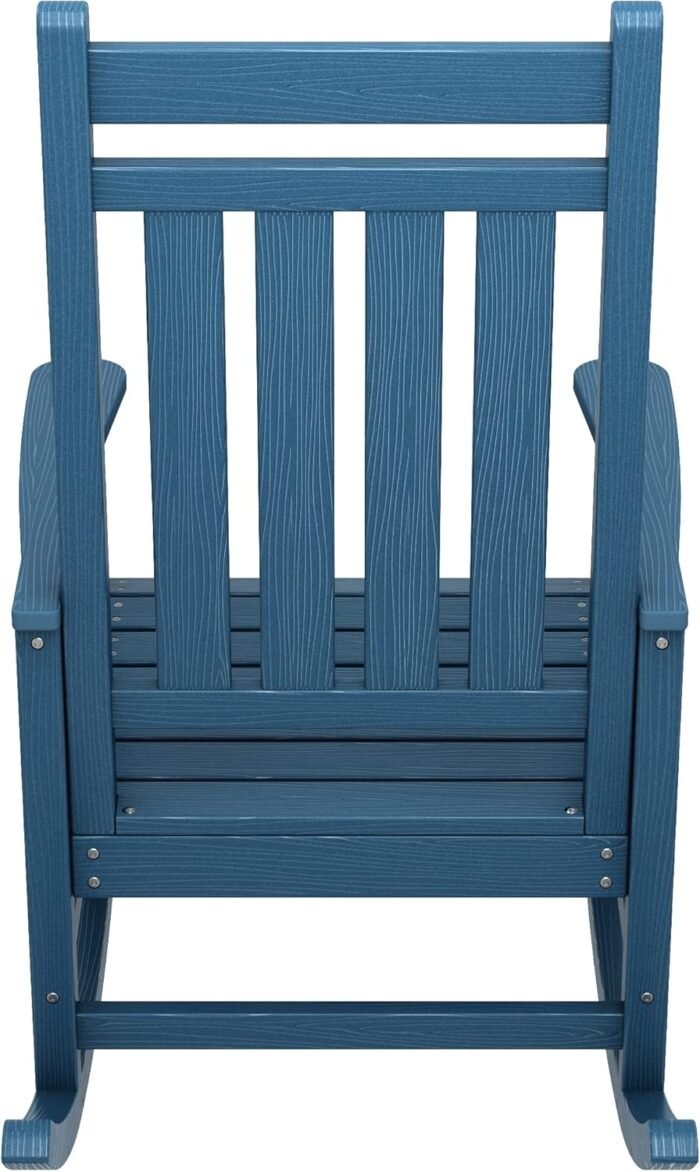 SERWALL Oversized Rocking Chair, Outdoor Rocking Chair for Adults, All Weather Resistant Porch Rocker for Lawn Garden, Blue - Image 9
