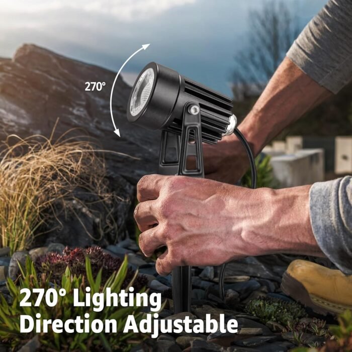 SUNVIE 3W Low Voltage Landscape Lighting LED Landscape Spotlights with Connectors Waterproof Low Voltage Landscape Lights 3000K Warm White Uplights Outdoor Spot Lights for Yard Garden House, 4 Pack - Image 4