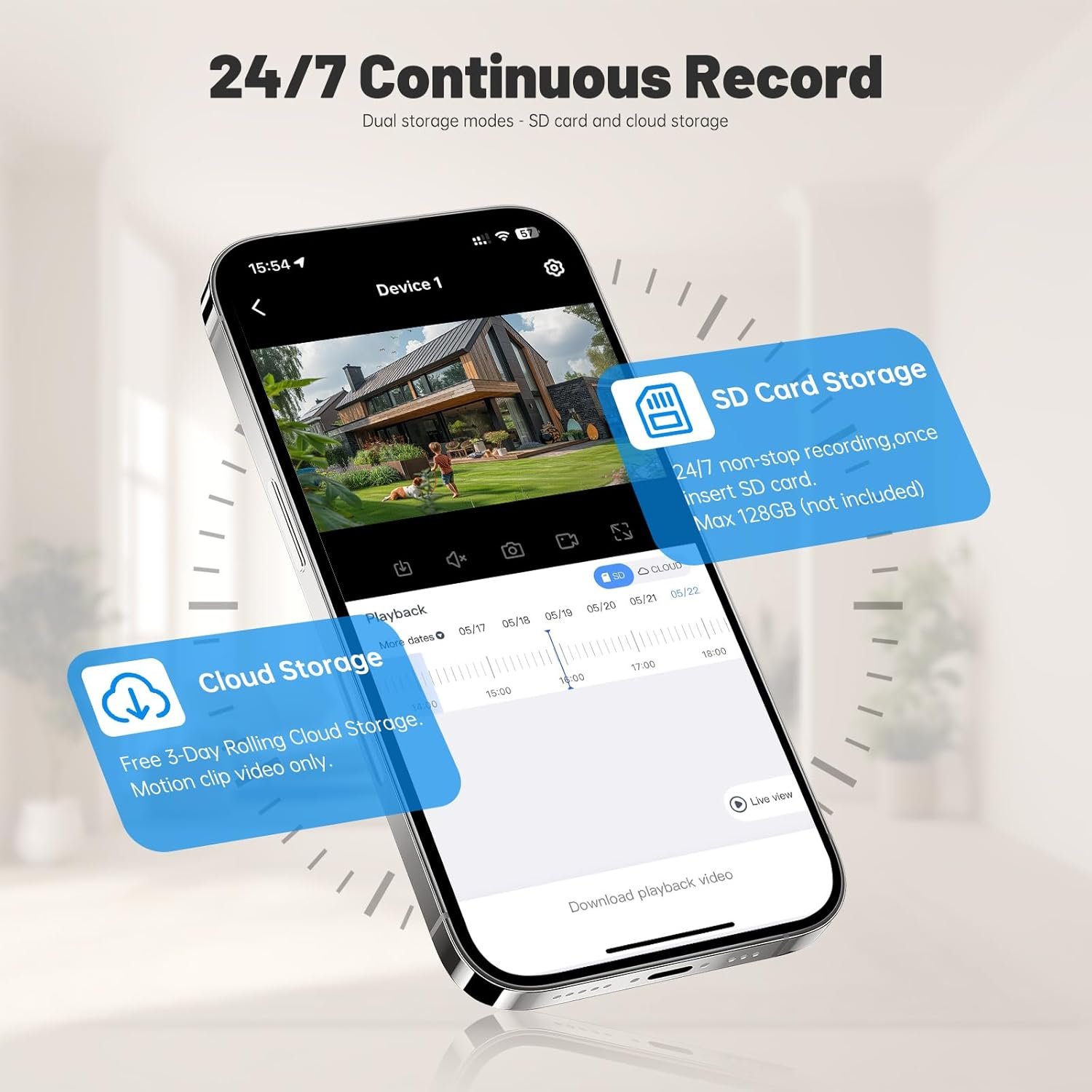 2K Light Bulb Security Camera Wireless Outdoor - 360° AI Motion Detection Cameras for Home Security Outside, 2.4G/5G Hz, Full-Color Night Vision, Auto Tracking, Siren Alarm, SD/Cloud Storage(2pack) - Image 8