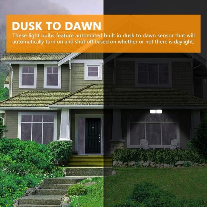 FAGUANGAO Dusk to Dawn LED Security Light,18W Plug in Flood Light Outdoor,5000k Daylight,1600lm, IP55 Waterproof,Adjustable 2 Heads Wall Light for Garage, Porch, Yard, Black - Image 3