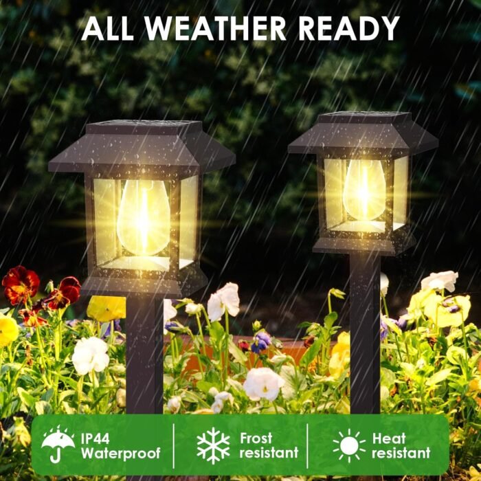 Solar Pathway Lights Outdoor, 12 Pack Upgraded LED Waterproof Solar Outdoor Lights, Solar Garden Landscape Lighting for Outside Driveway Garden Landscape Walkway Path Yard Lawn Decor (12) - Image 7