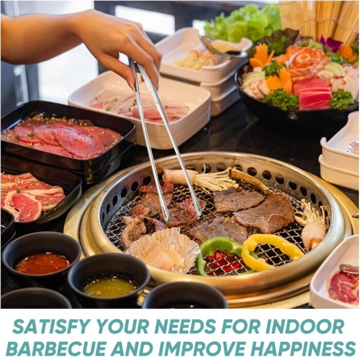 6 Pcs 11 Inches Korean BBQ Tongs Stainless Steel Grill Tongs Japanese Barbecue Tongs Kitchen Tongs For Cooking Portable Kitchenware Grill Tongs for Home Outdoor Steak Salad Food - Image 5