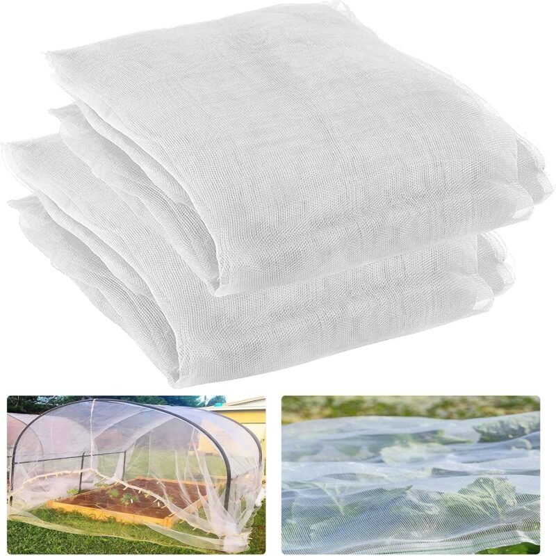 2 Pack10 ft x 6.5ft Garden Netting, Fine Garden Screen Mesh, Plant Covers to Keep Small Animals Out, Garden Barrier Netting for Patio Raised Bed Garden Hoops Vegetables Fruits Flowers Protection