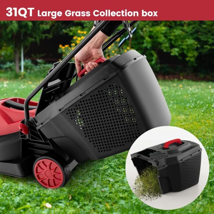 Goplus Electric Lawn Mower, Versatile Corded Lawn Mower with Grass Collection Box, 12 AMP Motor, 14" Cutting Deck, 3 Adjustable Cutting Positions, Walk-Behind Lawnmower for Garden Farm Yard - Image 3