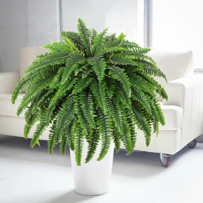 Single Silky Artificial Boston Fern Bush, 49Inch Large Artificial Ferns for Outdoors, Large Faux Ferns Artificial Plants,Suitable for Decorating Office, Living Room Faux Greenery,95Branches - Image 6