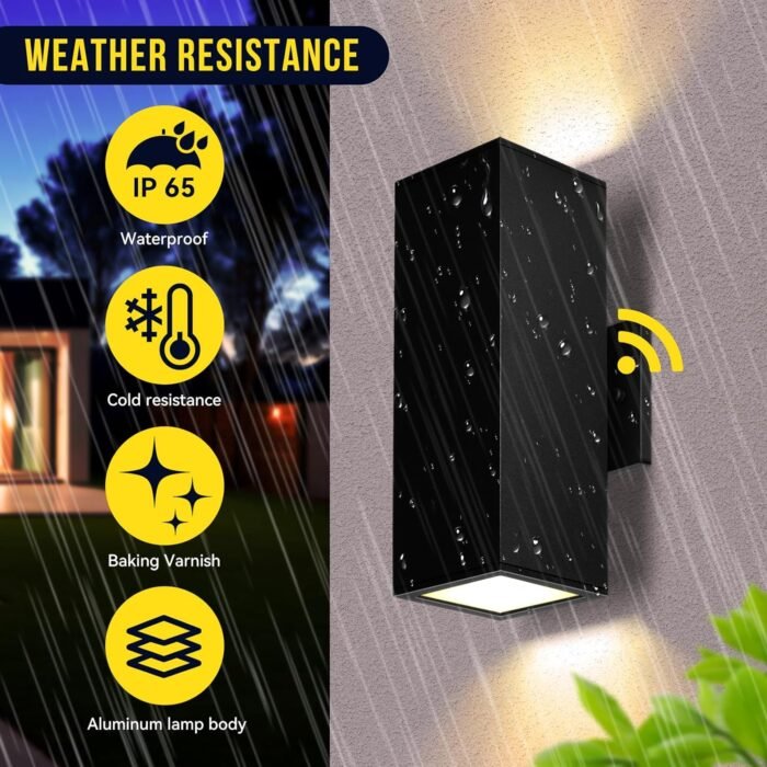 Outdoor Light Fixture Dusk to Dawn 2 Pack, Matte Black Modern Porch Light IP65, 2700K LED Exterior Lighting Fixtures Outdoor Wall Lights for House, Garage Front Door - Image 3