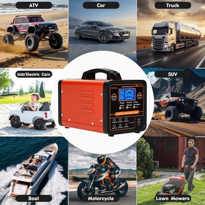 12V/24V Car Battery Chargers Heavy Duty, 0-20A Automatic Battery Maintainer with Auto Shutoffs, Repair, Winter Mode, High/Low Power Smart Trickle Charger and Desulfator,for Boat,Motorcycle,Lawn Mower - Image 8
