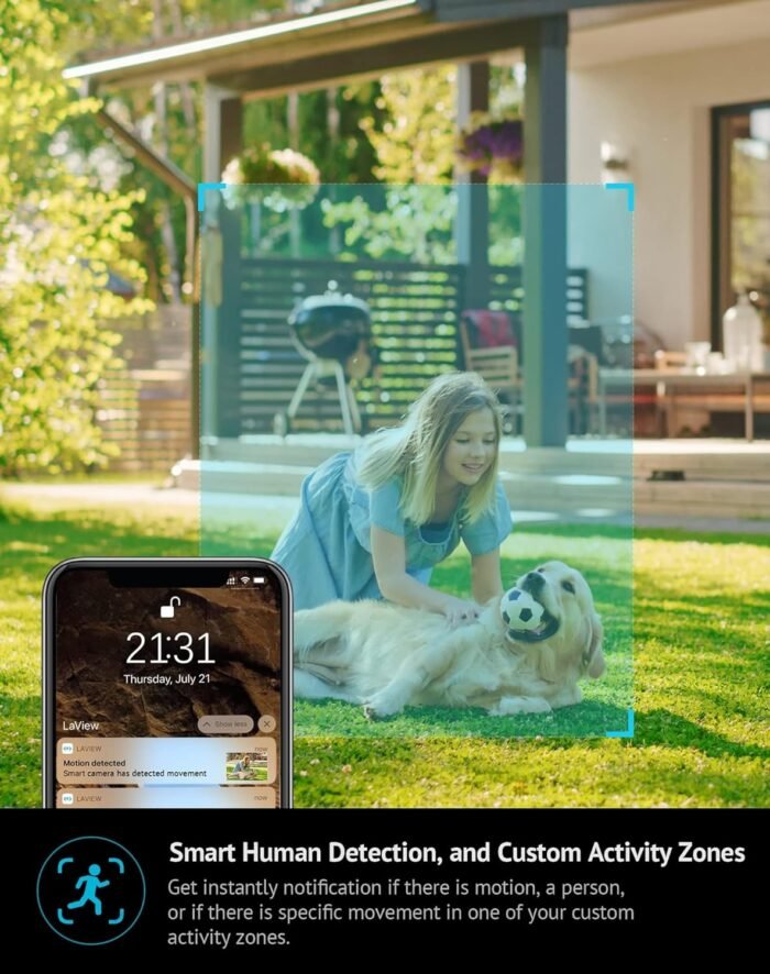 LaView 8MP 4K Security Cameras Outdoor Indoor Wired,IP65, Starlight Sensor & 100 Ft Night Vision,Motion/Person Detection,2-Way Audio/Spotlight,US Cloud,iOS & Android & Web Access - Image 8