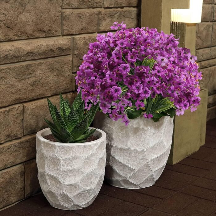20 Bundles Artificial Flowers for Outdoors, UV Resistant Fake Flowers with Plastic Plants, Faux Silk Flowers for Outside Window Box Front Porch Hanging Planter Decor-Purple - Image 4