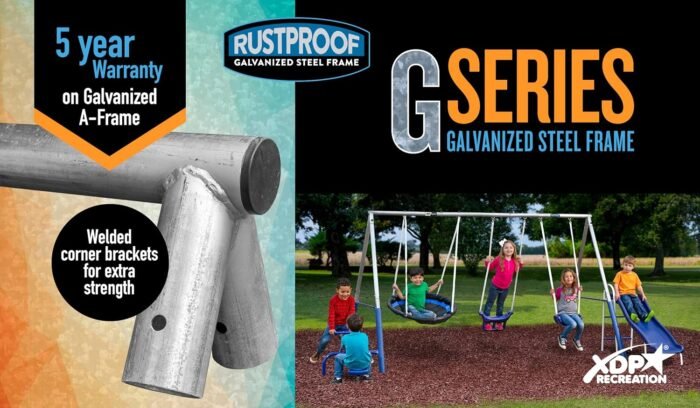 XDP Recreation Free N' Swing Swing Set, Gray, 91"D x 168"W x 74"H - Image 4