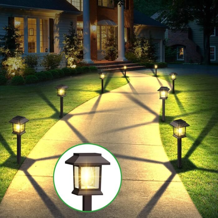 Solar Pathway Lights Outdoor, 12 Pack Upgraded LED Waterproof Solar Outdoor Lights, Solar Garden Landscape Lighting for Outside Driveway Garden Landscape Walkway Path Yard Lawn Decor (12) - Image 3