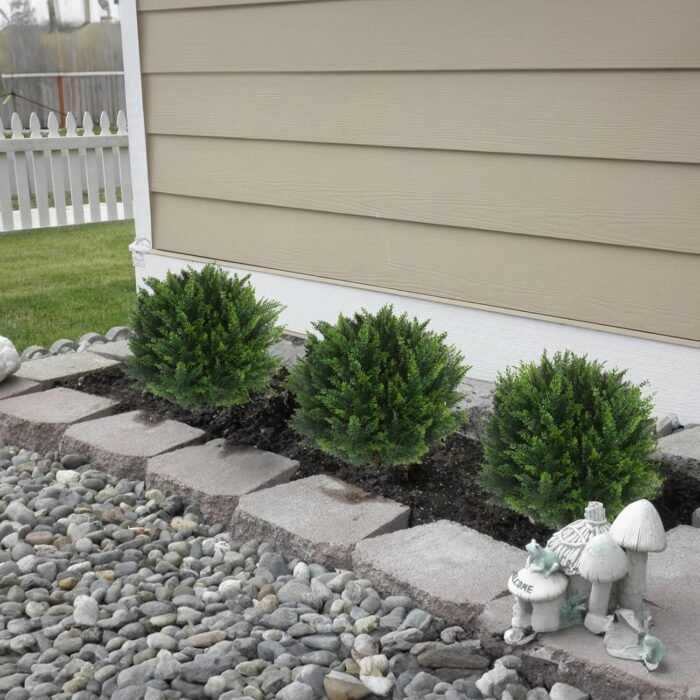 22''T Artificial Cedar Topiary Ball Tree 2 Pack, Outdoors Artificial Shrubs Faux Plants Uv Rated Perfect for Outdoor, Indoor - Easy to Install. - Image 7