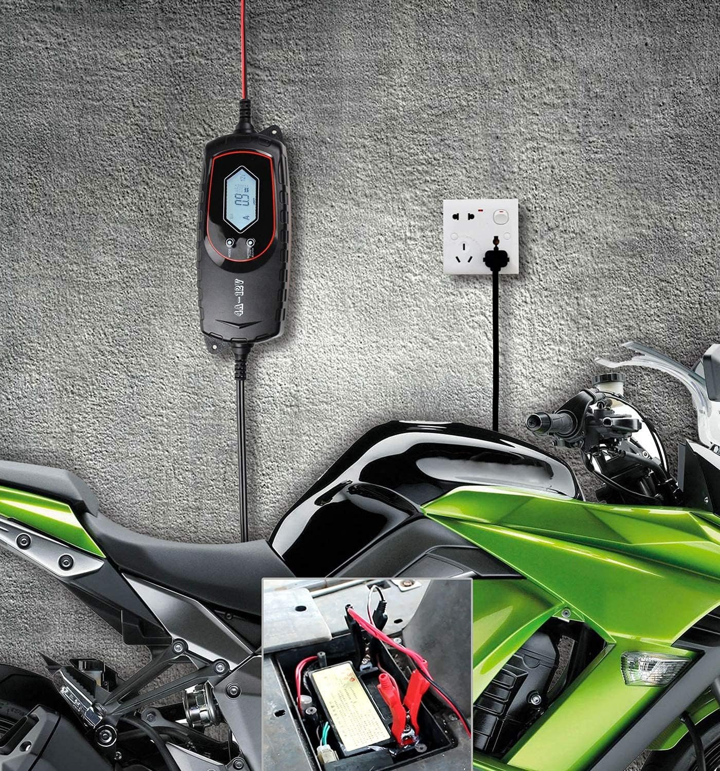 Car Battery Charger and Maintainer, 6V 12V Fully Automatic Smart Battery Charger, Trickle Charger Multipurpose Set for Trucks, Motorcycles, Lawn Mower, Boat, Scooter - Image 4