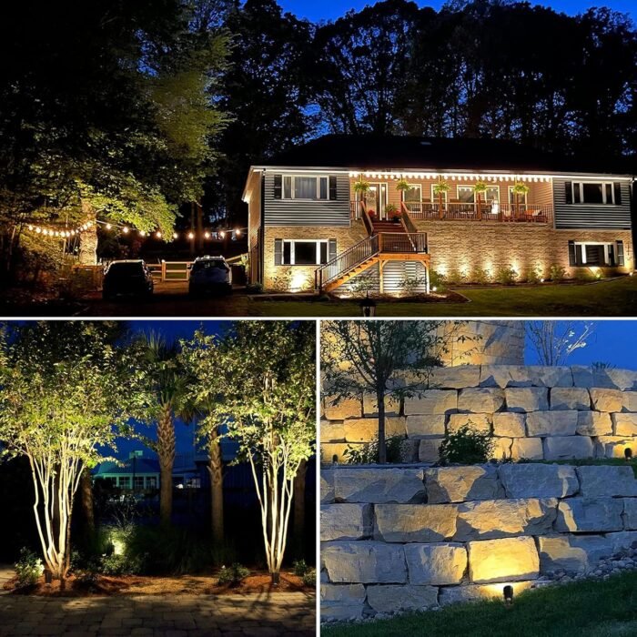 SUNVIE 3W Low Voltage Landscape Lighting LED Landscape Spotlights with Connectors Waterproof Low Voltage Landscape Lights 3000K Warm White Uplights Outdoor Spot Lights for Yard Garden House, 4 Pack - Image 5