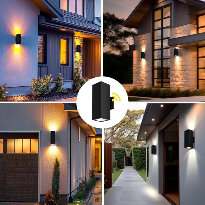 Outdoor Light Fixture Dusk to Dawn 2 Pack, Matte Black Modern Porch Light IP65, 2700K LED Exterior Lighting Fixtures Outdoor Wall Lights for House, Garage Front Door - Image 5