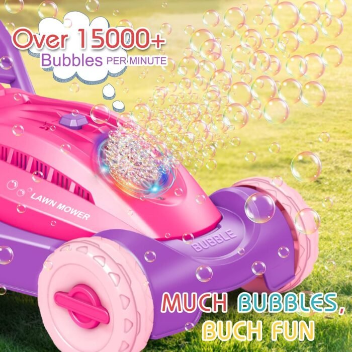 Automatic Bubble Machine Lawn Mower: Outdoor Toy for Toddlers Ages 3-6 - Garden Yard Party Fun - Bubble Maker Gift Idea for Girls - Image 7