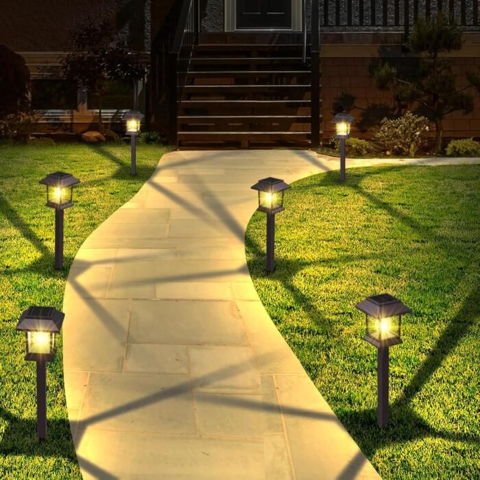 Solar Pathway Lights Outdoor, 12 Pack Upgraded LED Waterproof Solar Outdoor Lights, Solar Garden Landscape Lighting for Outside Driveway Garden Landscape Walkway Path Yard Lawn Decor (12) - Image 8