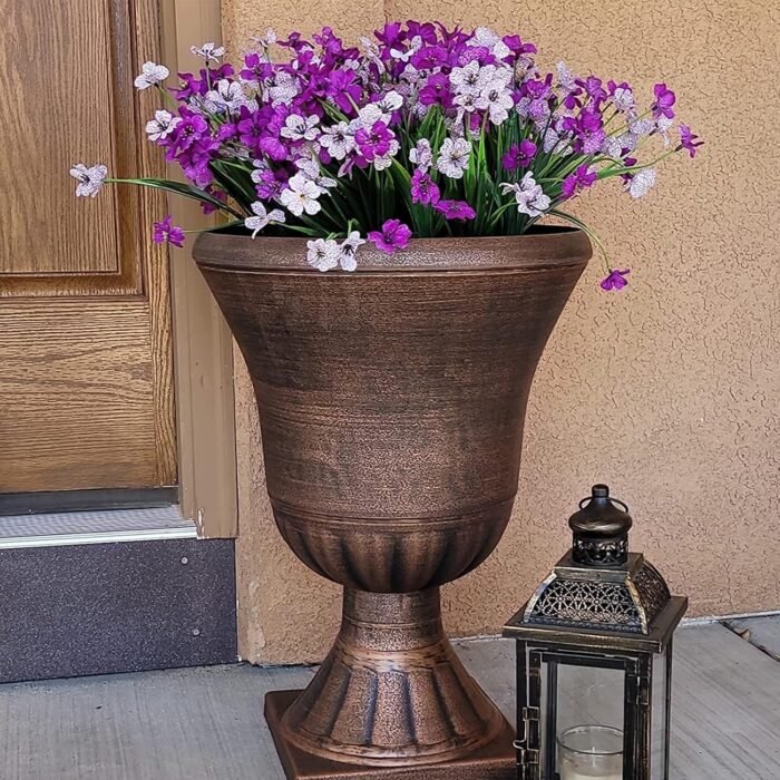20 Bundles Artificial Flowers for Outdoors, UV Resistant Fake Flowers with Plastic Plants, Faux Silk Flowers for Outside Window Box Front Porch Hanging Planter Decor-Purple - Image 7