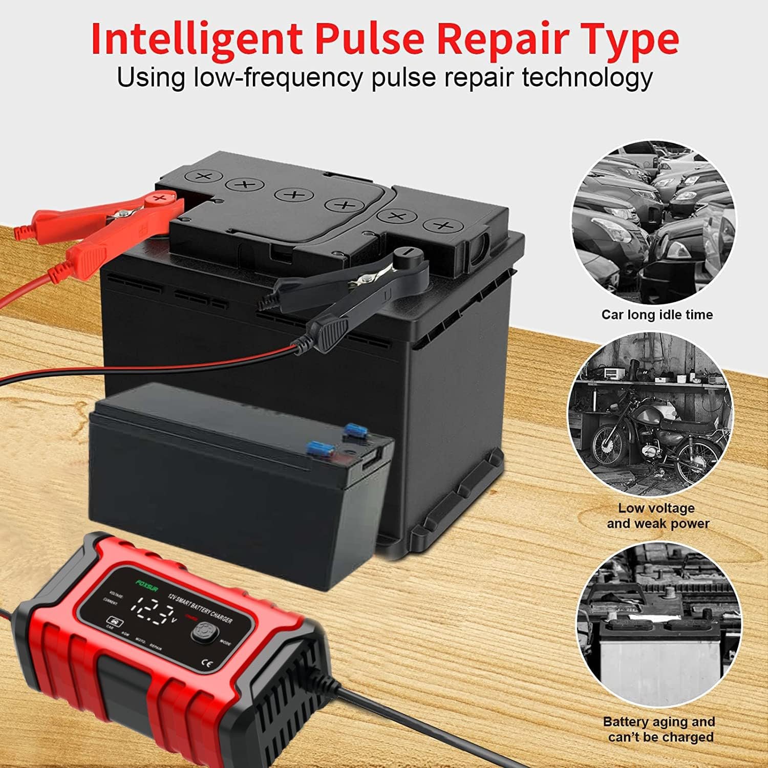 Car Battery Charger 12V Automotive, 6-Amp Fully Automatic Smart Charger, Trickle Charger and Maintainer, Car Battery Repair and Desulfator for Cars Boat Motorcycle Lawn Mower RV ATV SUV Snowmobile - Image 6