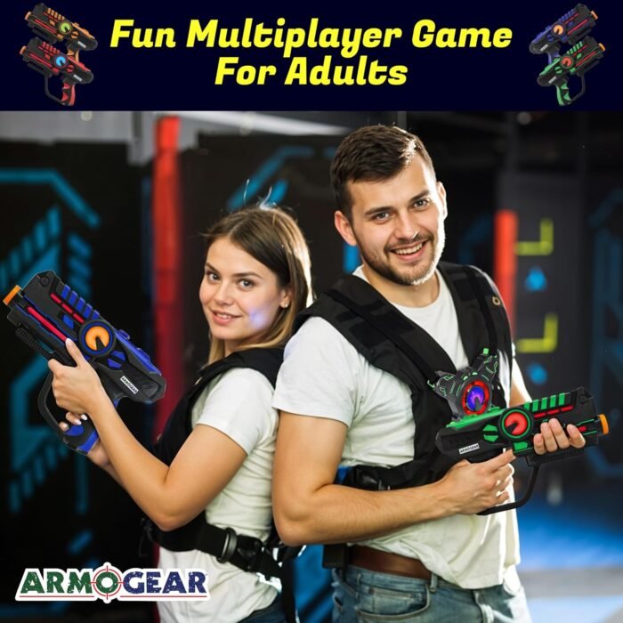 ArmoGear Laser Tag Guns - Set of 4 Rechargeable Kids Toys with Vests - Indoor and Outdoor Multiplayer Laser Tag Set for Kids, Teens, and Adults - Long Range 150 ft - Kids Games for Ages 8 and Up - Image 6