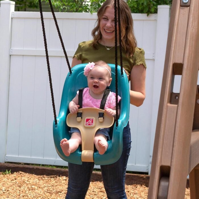 Step2 Infant to Toddler Swing, Baby Outdoor Swing, Backyard Bucket Style Swing Seat, Secure Harness, Outside Weather-Resistant Rope, Attach to Playset, For Toddlers 9 Months -3 Years Old - Image 3