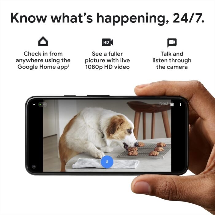 Google Nest Security Cam (Wired) - 2nd Generation - Fog, 1080p, Motion Only - Image 3