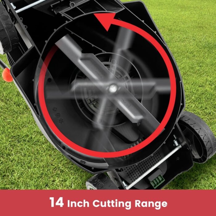Goplus Electric Lawn Mower, Versatile Corded Lawn Mower with Grass Collection Box, 12 AMP Motor, 14" Cutting Deck, 3 Adjustable Cutting Positions, Walk-Behind Lawnmower for Garden Farm Yard - Image 7