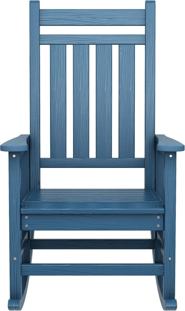 SERWALL Oversized Rocking Chair, Outdoor Rocking Chair for Adults, All Weather Resistant Porch Rocker for Lawn Garden, Blue - Image 7