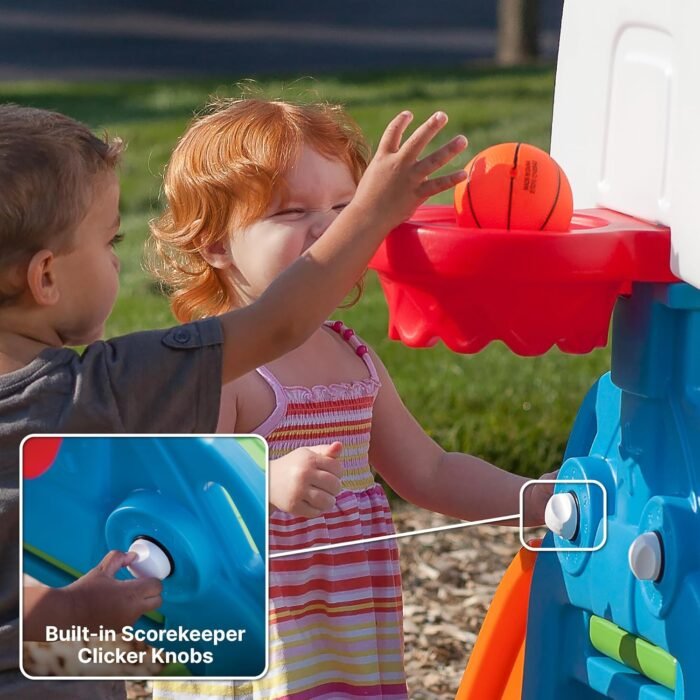Step2 Game Time Sports Climber, Kids Indoor/Outdoor Playset, Backyard Playground Set, Slide, Climbing Wall, Basketball Hoop, Outside Jungle Gym, For Toddlers 2-6 Years Old - Image 4