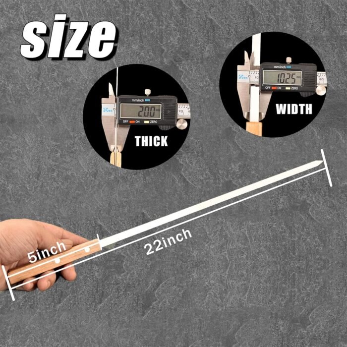 22-Inch Long Flat BBQ Skewers, HONSHEN 3/8 Inch Heavy Duty Stainless Steel Wide Blade with hardwood Handle barbecue skewers for Grilling Meat,Chicken,Beef-Set of 12 (22Inch Flat BBQ Skewers 12p) - Image 6