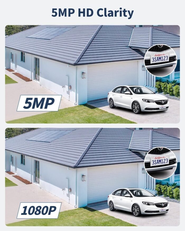 《122° Wide-Angle & 80FT Night Vision》Outdoor Wired Security Camera System,CCTV Cameras Outside, Home Video Surveillance Systems - Image 3