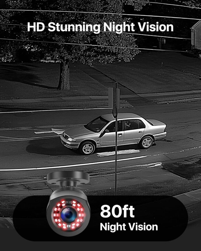 ZOSI 3K Lite Security Camera System Indoor Outdoor,AI Human/Vehicle Detection,Night Vision,Remote Access,4pcs 1080P 1920TVL Weatherproof Surveillance Cameras,H.265+ 8CH CCTV DVR(NO HDD) - Image 2