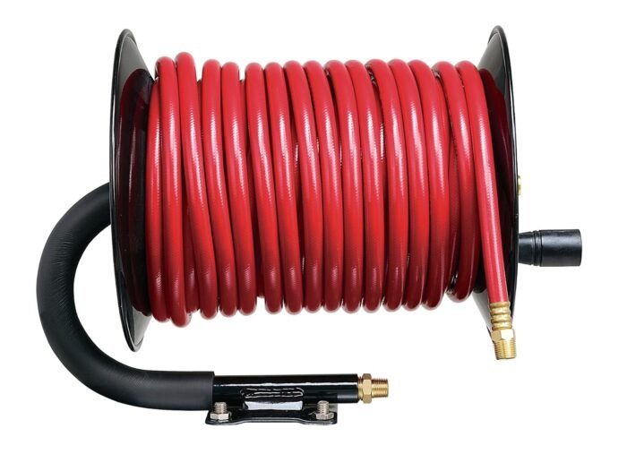 ReelWorks Air Hose Reel Tool Retractable Hand Crank 3/8" Inch x 100' Feet 300 PSI / 20 BAR Heavy Duty Steel Construction (Hose Not Included) - Image 5