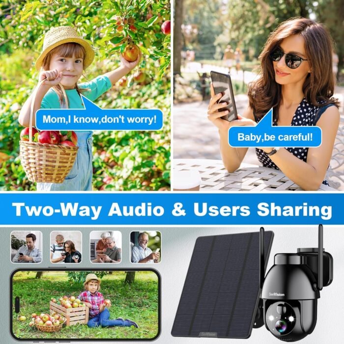 4G LTE Cellular Solar Security Cameras Wireless Outdoor, Solar Powered 3MP Camera 2K No WiFi Security Camera, PIR Motion Detection,Siren,Color Night Vision, SD/Cloud Storage (SIM Card Included) - Image 7