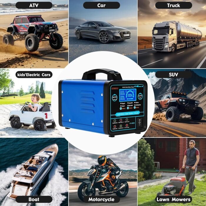 12V/24V Car Battery Chargers Heavy Duty, 0-20A Automatic Battery Maintainer with Auto Shutoffs, Repair, Winter Mode, High/Low Power Smart Trickle Charger and Desulfator,for Boat,Motorcycle,Lawn Mower - Image 3