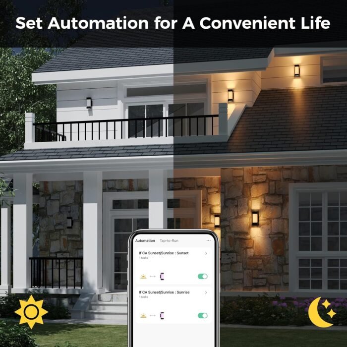 XMCOSY+ Outdoor Wall Lights, 2100LM Smart LED Porch Lights Outdoor, RGBCW Exterior Lighting Sconce, Wi-Fi Control, Compatible with Alexa, IP65 Waterproof, 1 Pack - Image 6