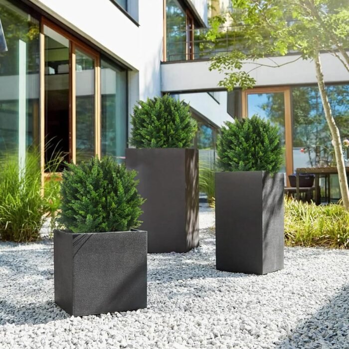 22''T Artificial Cedar Topiary Ball Tree 2 Pack, Outdoors Artificial Shrubs Faux Plants Uv Rated Perfect for Outdoor, Indoor - Easy to Install. - Image 5