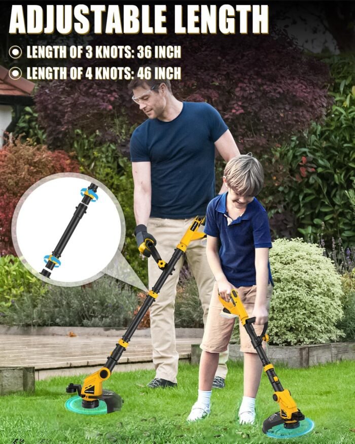 Houselife Cordless String Trimmer Compatible with Dewalt 20V Max Battery 3 in1 Weed Wacker with Auto Line Feed, 12" Electric Weed Eater/Edger Trimmer/Mower, String Trimmers for Lawn Garden(Tool Only) - Image 7