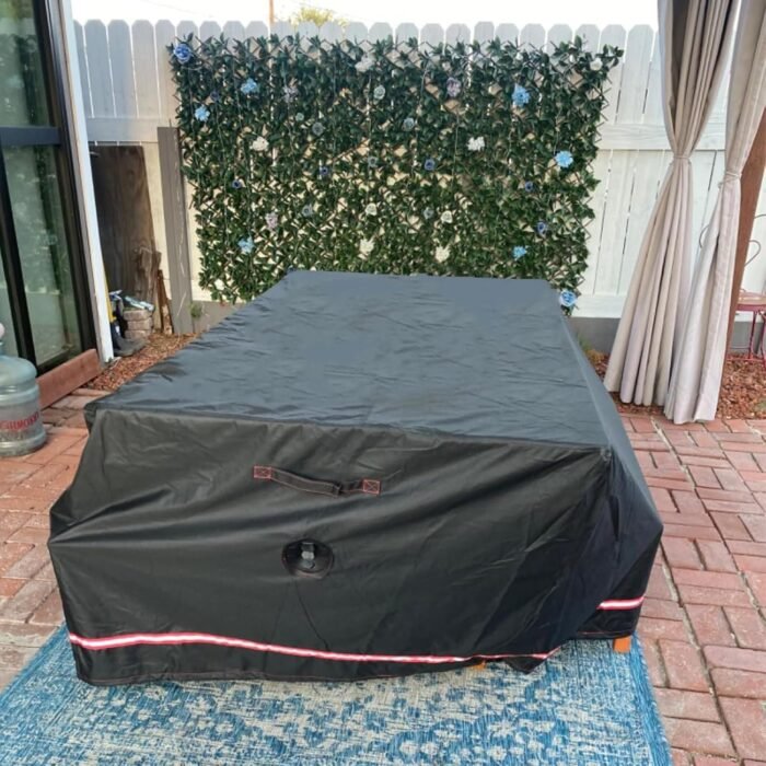 Patio Furniture Sets Cover, Heavy Duty Rectangular Durable Waterproof Outdoor UV Resistant Anti-Fading Dining Table Chairs Furniture Cover, Black, 88" Lx58”Wx29”H - Image 6