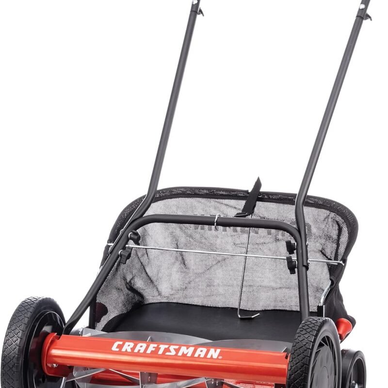 Craftsman 1816-18CR 18-Inch 5-Blade Push Reel Lawn Mower with Grass Catcher, Red